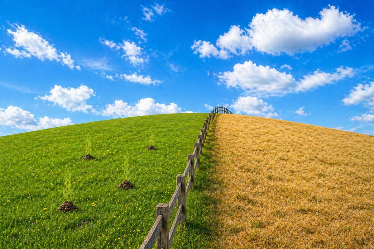 Is the grass greener, or the is the poop just fresh?
